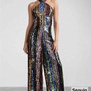 SHEIN Glittering Multicolor Sequin Jumpsuit